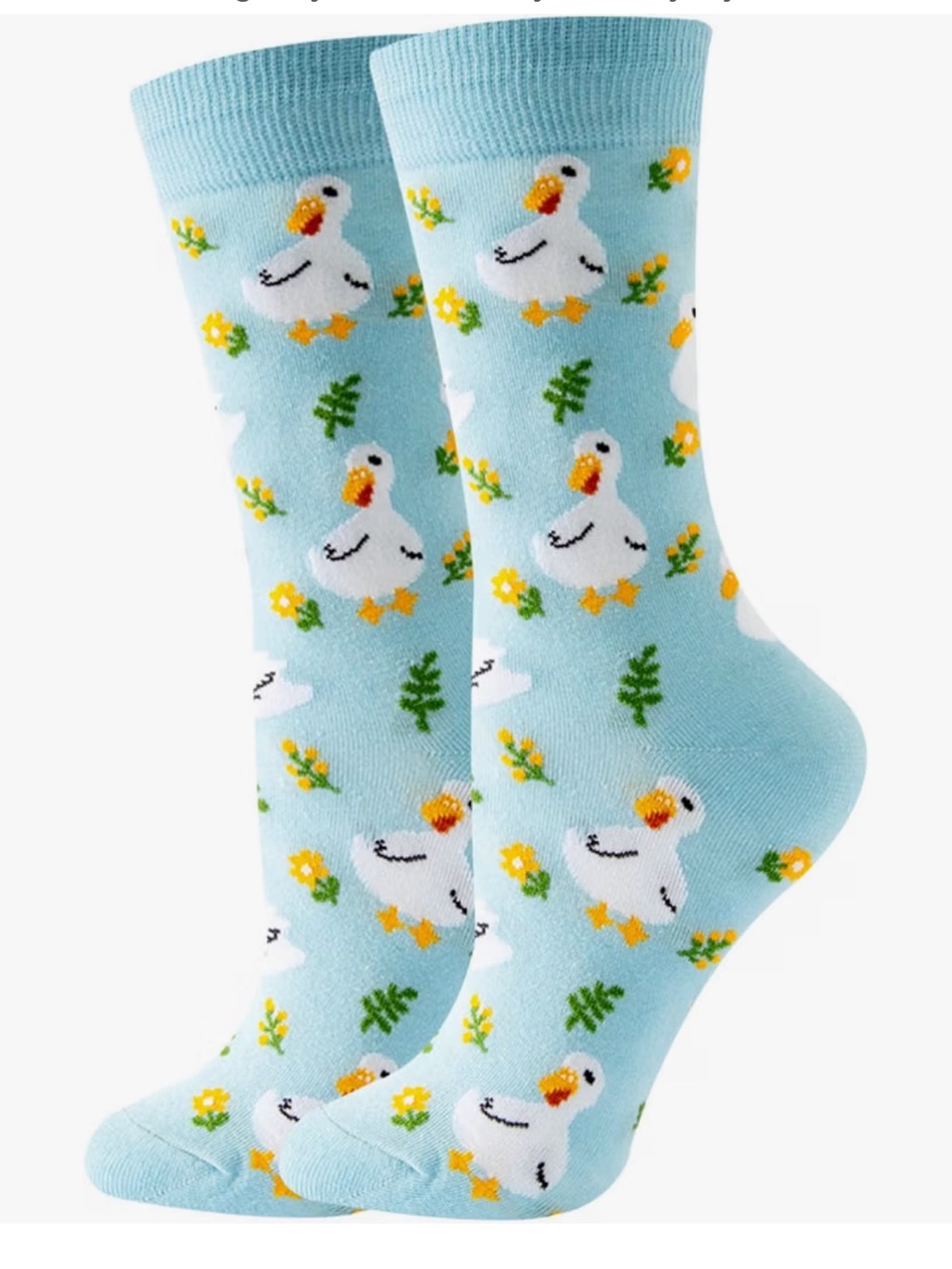 Light Blue Duck Pattern Socks for Women sock size 6-12